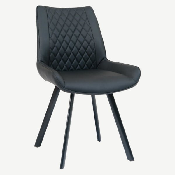 Sydney Padded Metal Chair with Black Vinyl Upholstery Interior