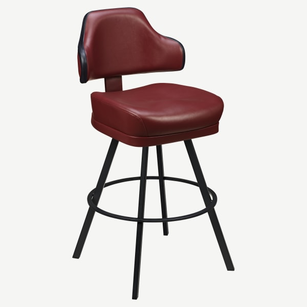 Gioco Premium Casino Bucket Bar Stool with Arched-Oval Frame Interior