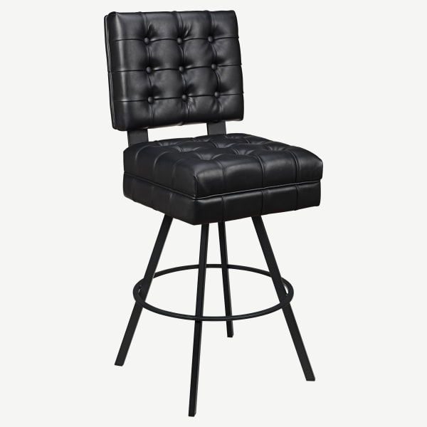 Trionfo Tufted Premium Bucket Bar Stool with Arched-Oval Frame Interior