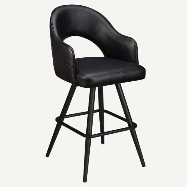 Invicta Premium Bucket Swivel Bar Stool with Square Frame Interior