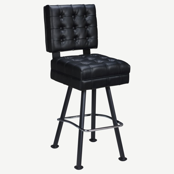 Trionfo Tufted Premium Bucket Bar Stool with Arched-Oval Frame Interior