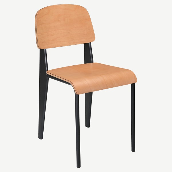 Nico Metal Chair with Wood Back Interior