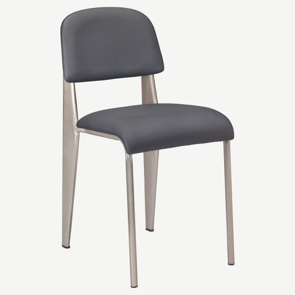 Nico Padded Metal Chair in Clear Coat Interior