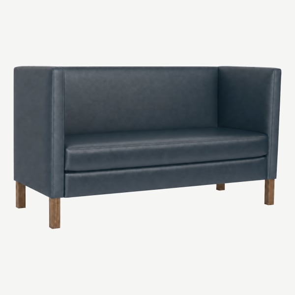 Cerqona Plain Back Privacy Booth with Wood Legs Interior