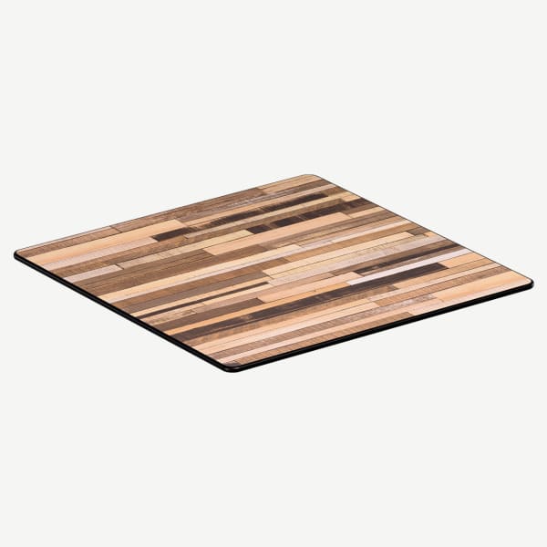 Reclaimed Wood Heavy Duty Outdoor Resin Table Top with Phenolic Edge Interior