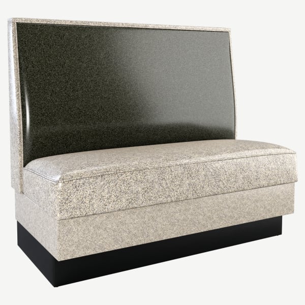 Plain Back Diner Style Booth with Glitter Upholstery Interior