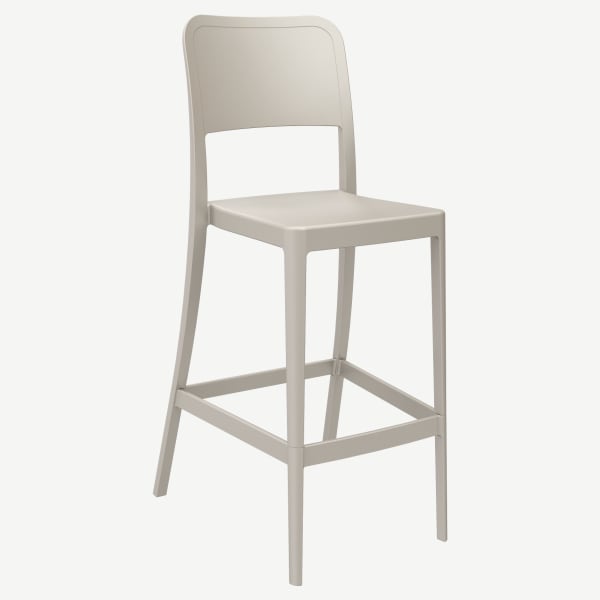 Parker Solid Back Outdoor Resin Bar Stool Interior