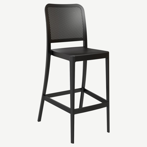 Rowan Perforated Outdoor Resin Bar Stool Interior