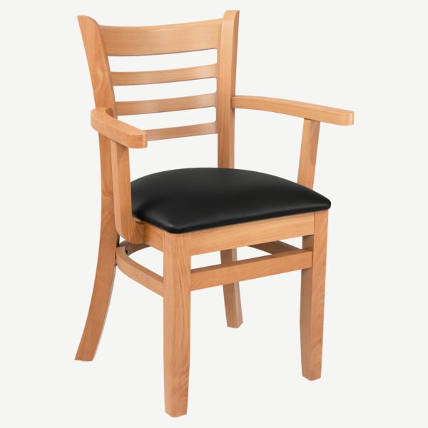 Ladder Back Wood Chair with Arms Interior