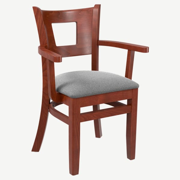 Premium US Made Duna Wood Chair With Arms Interior