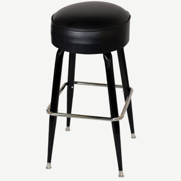 Backless Swivel Bar Stool with Footrest Interior