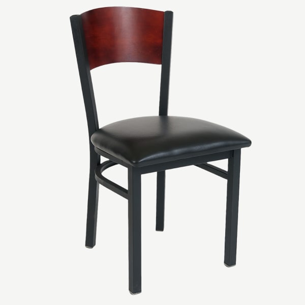 Interchangeable Back Metal Chair with Solid Back Interior