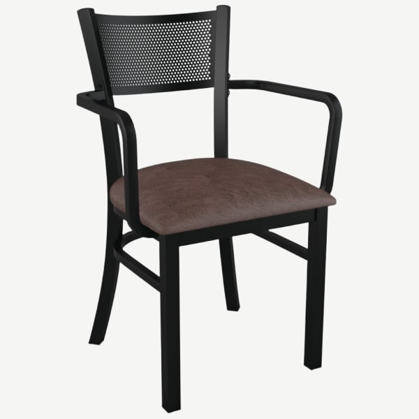 Metal Checker Back Chair With Arms Interior