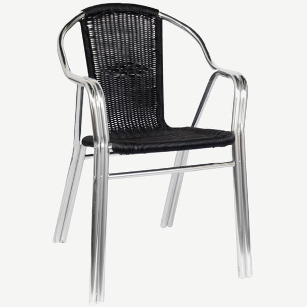 Black Rattan Aluminum Chair Interior