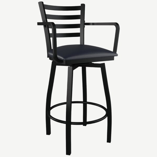 Swivel Ladder Back Metal Bar Stool With Arms Interior