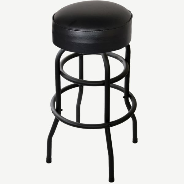 Backless Swivel Bar Stool with a Black Double Ring Frame
