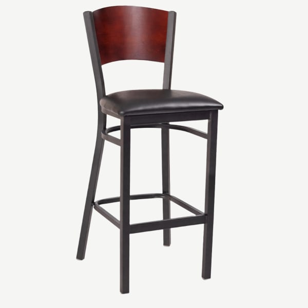 Interchangeable Back Metal Bar Stool with Solid Back Interior