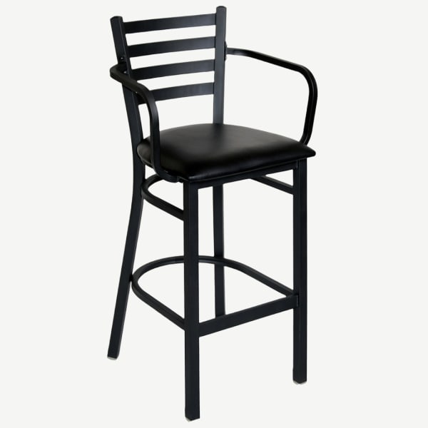 Ladder Back Metal Barstool With Arms Interior