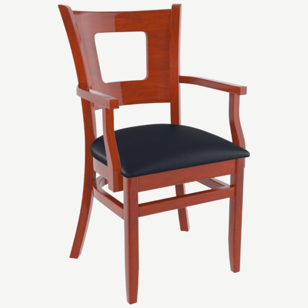 Premium US Made Duna Wood Chair With Arms Interior