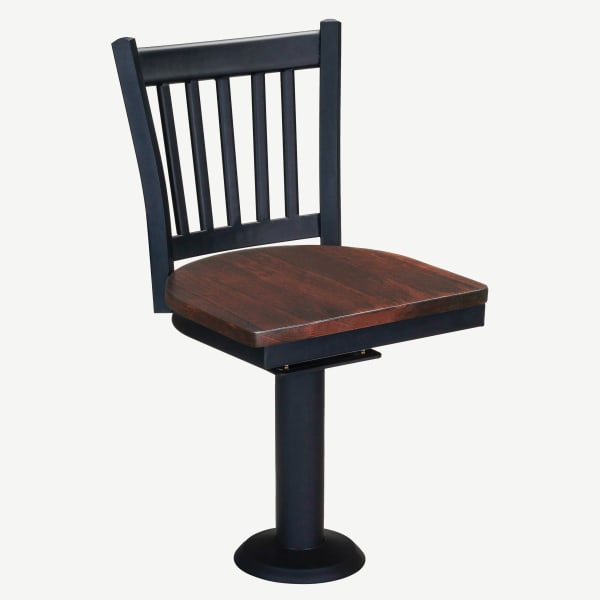 Vertical Slat Bolt Down Swivel Metal Chair Interior