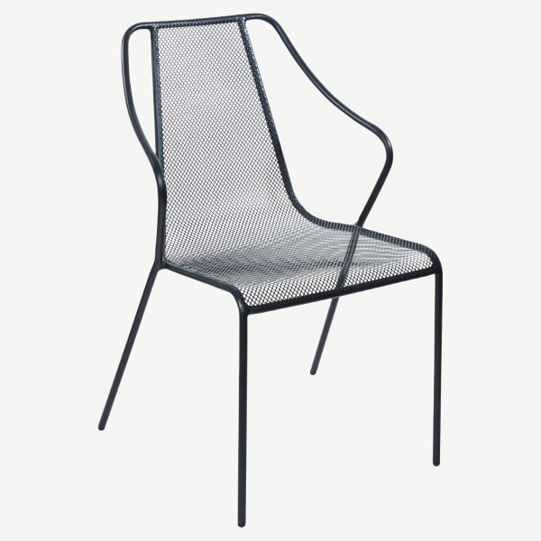 Modern Metal Mesh Patio Arm Chair Interior