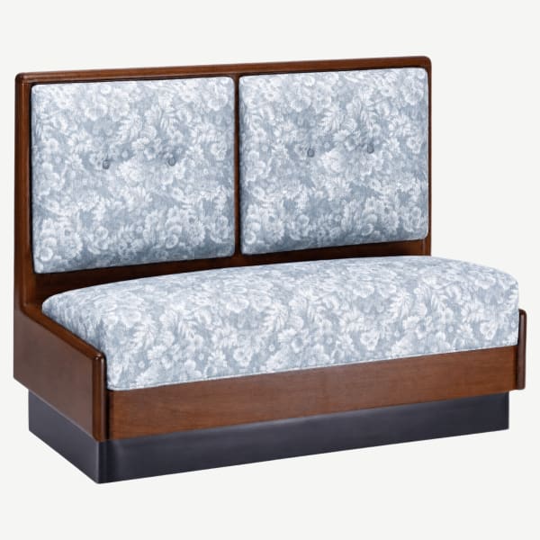 Wood Booth with Upholstered 2 Panel Back Interior