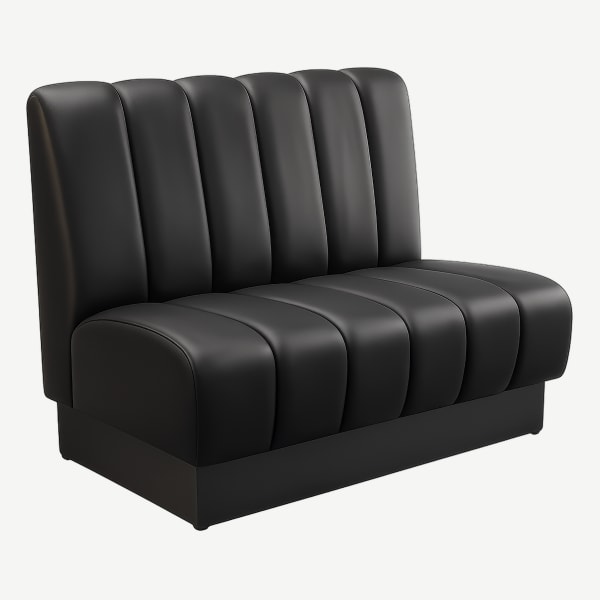 6 Channel Custom Booth with Pullover Back and Channeled Jumbo Seat Interior