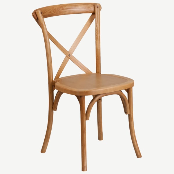 Stackable X Back Wood Chair Interior