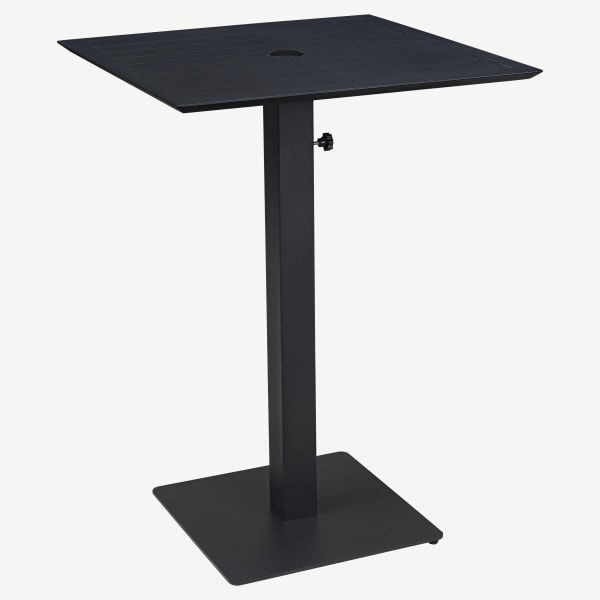Ella Bar Table Set in Black with Umbrella Base Interior