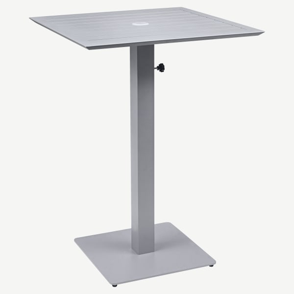 Ella Bar Table Set in Titanium Gray with Umbrella Base Interior