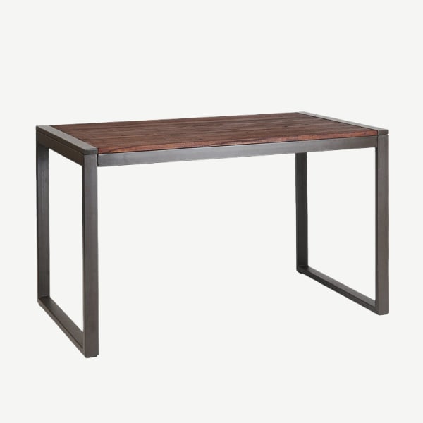 Industrial Series Table with Metal Frame and Dark Walnut Wood Top Interior
