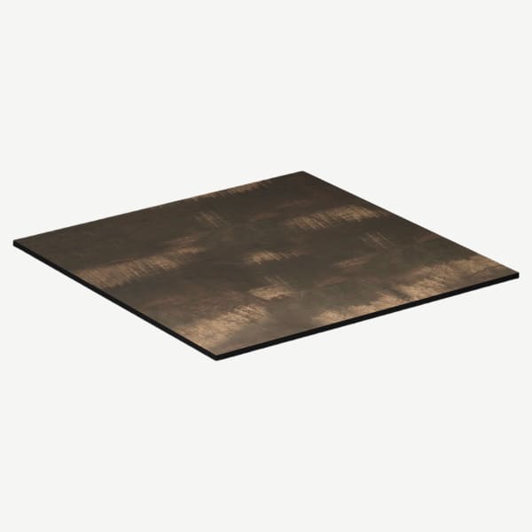 Distressed Dark Walnut Outdoor Resin Table Top with Phenolic Edge Interior