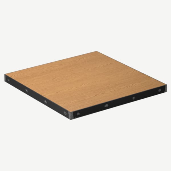 Custom Laminate Table Top with Industrial Steel Edge Interior