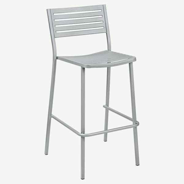 Ella Outdoor Bar Stool in Titanium Gray Interior