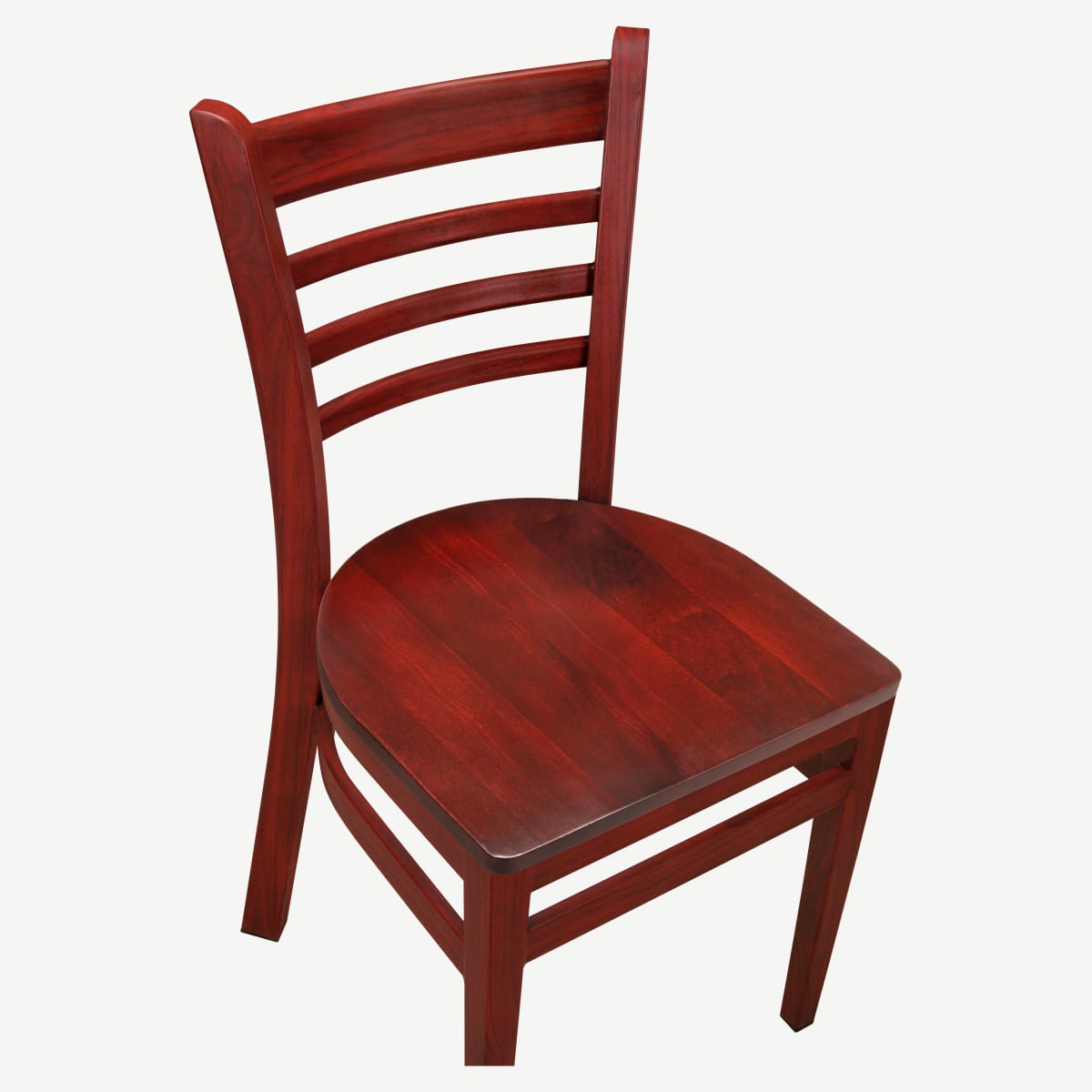 Wood Grain Ladder Back Metal Chair