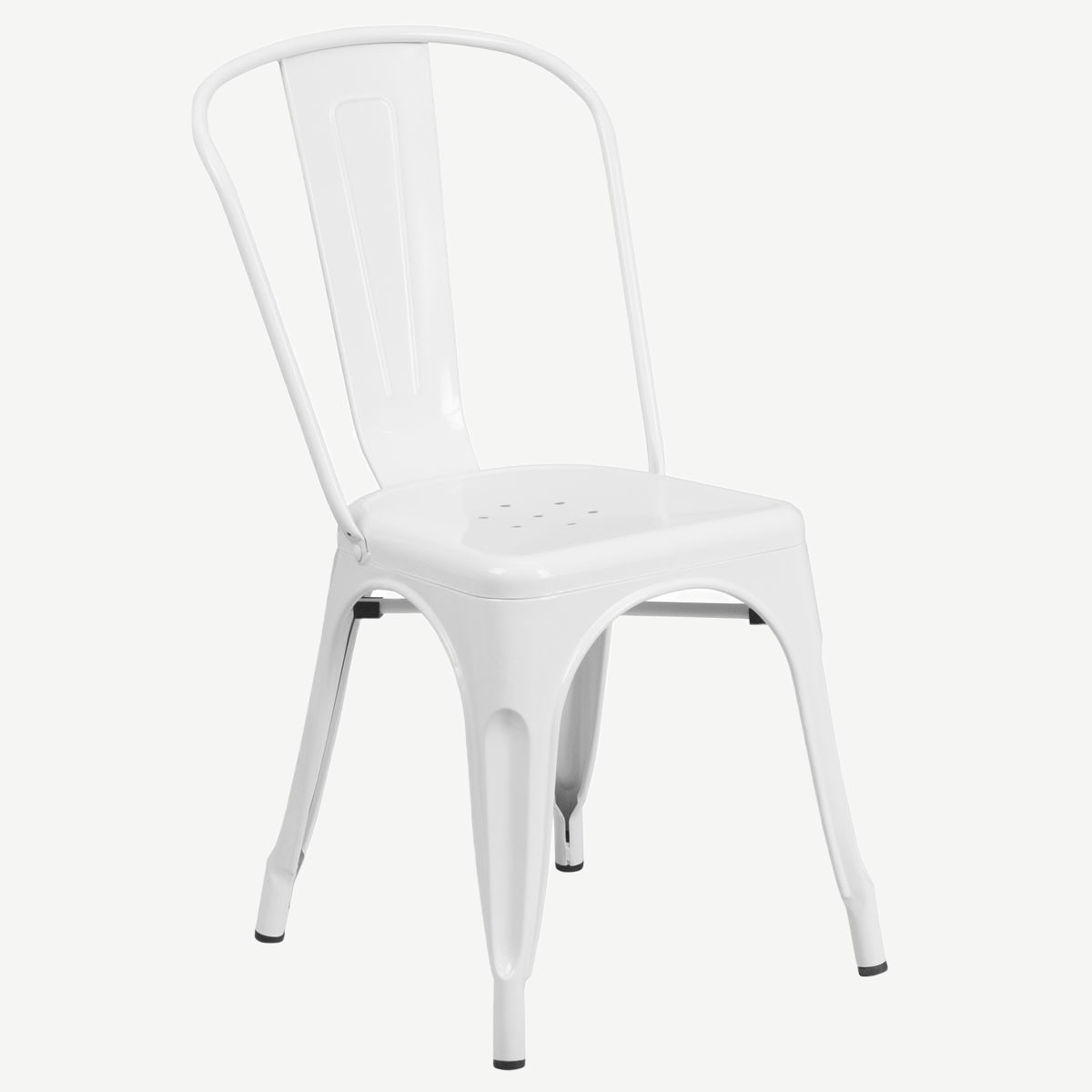 White Bistro Style Metal Chair