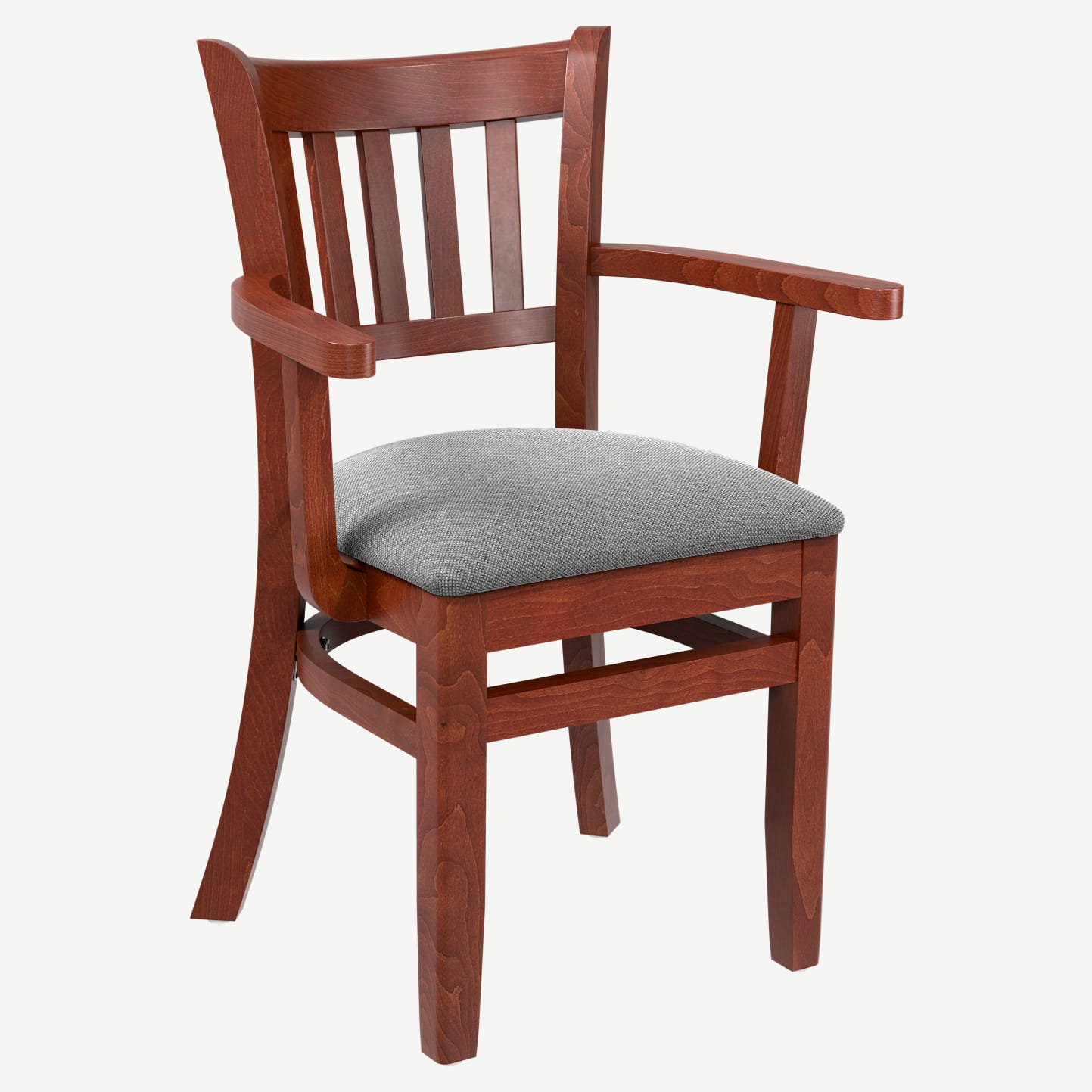 Vertical Slat Wood Restaurant Chair with Arms