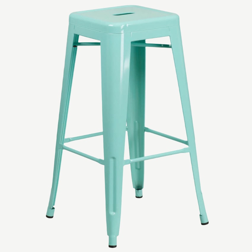 Blue backless deals bar stools