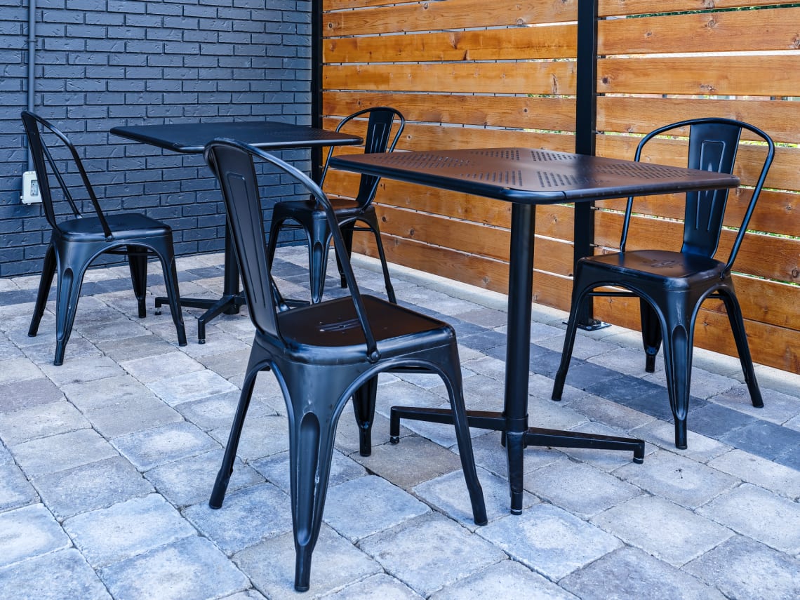 Folding Tables with Tolix Style Chairs